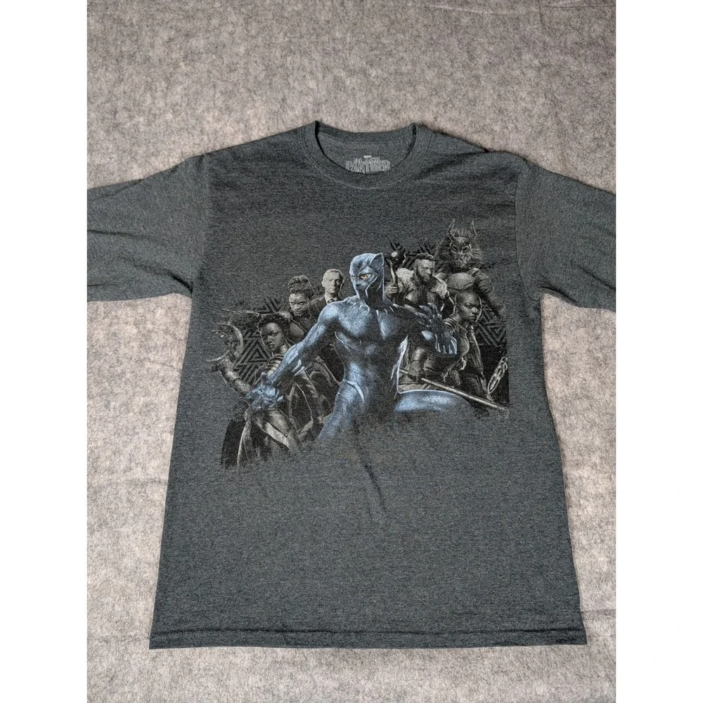 Marvel Black Panther Long Sleeve Graphic‎ T-Shirt Men's M Heather Grey MCU